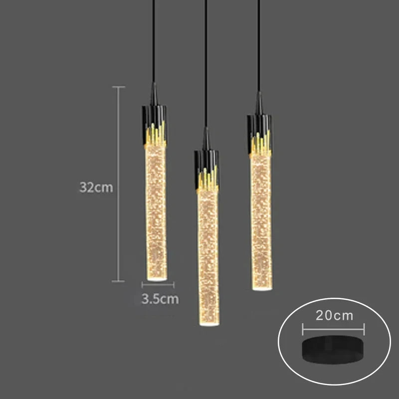 Lustre de Cristal de Luxo — Pendente Moderno para Sala, Cozinha e Quarto