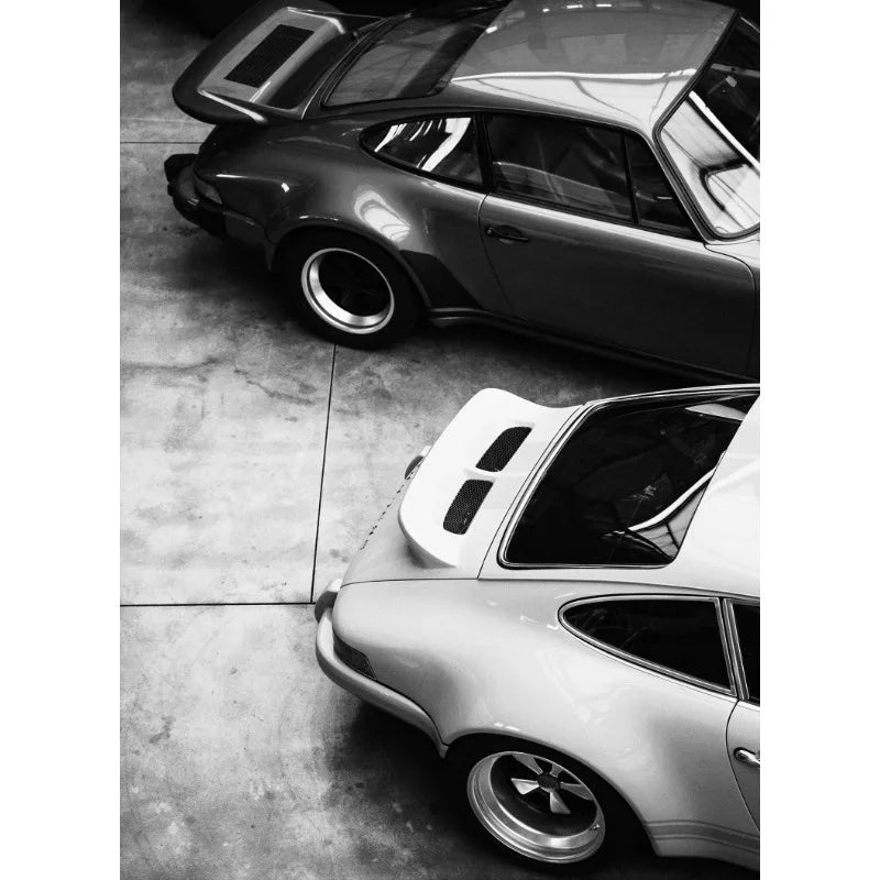 Quadro Decorativo Carro de Luxo Preto e Branco — Arte Moderna para Sala e Quarto