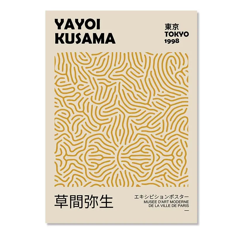 Quadro Decorativo Flores Abstratas — Arte Inspirada em Matisse e Kusama para Sala