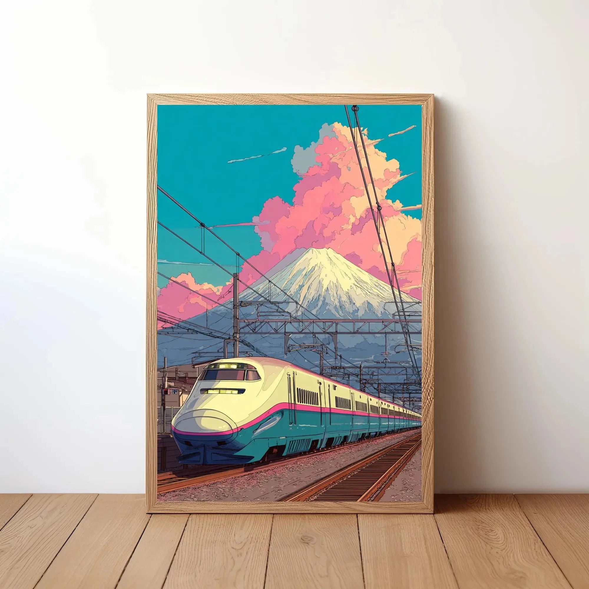 Quadro Decorativo Rua Japonesa Noite Chuvosa — Arte de Paisagem Retrô para Sala e Quarto