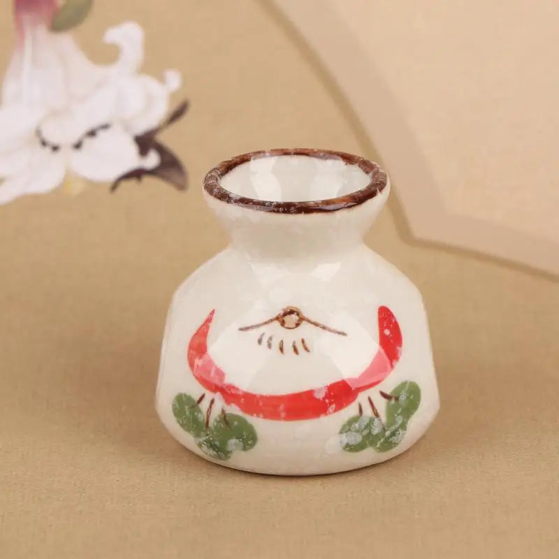 Vaso Cerâmica Mini Chinês Retrô — Porta-Palito e Porta-Hastes Decorativo