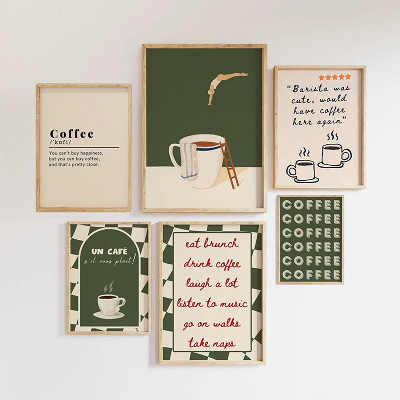 Quadro Decorativo Café Mergulhador — Arte de Cozinha para Amantes de Café