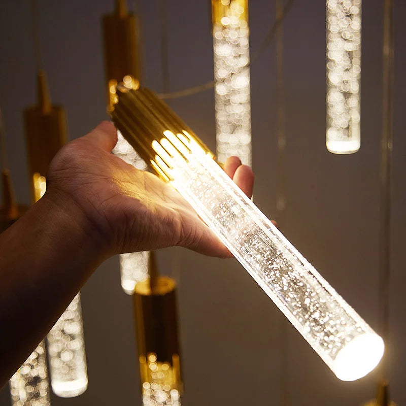 Lustre de Cristal de Luxo — Pendente Moderno para Sala, Cozinha e Quarto
