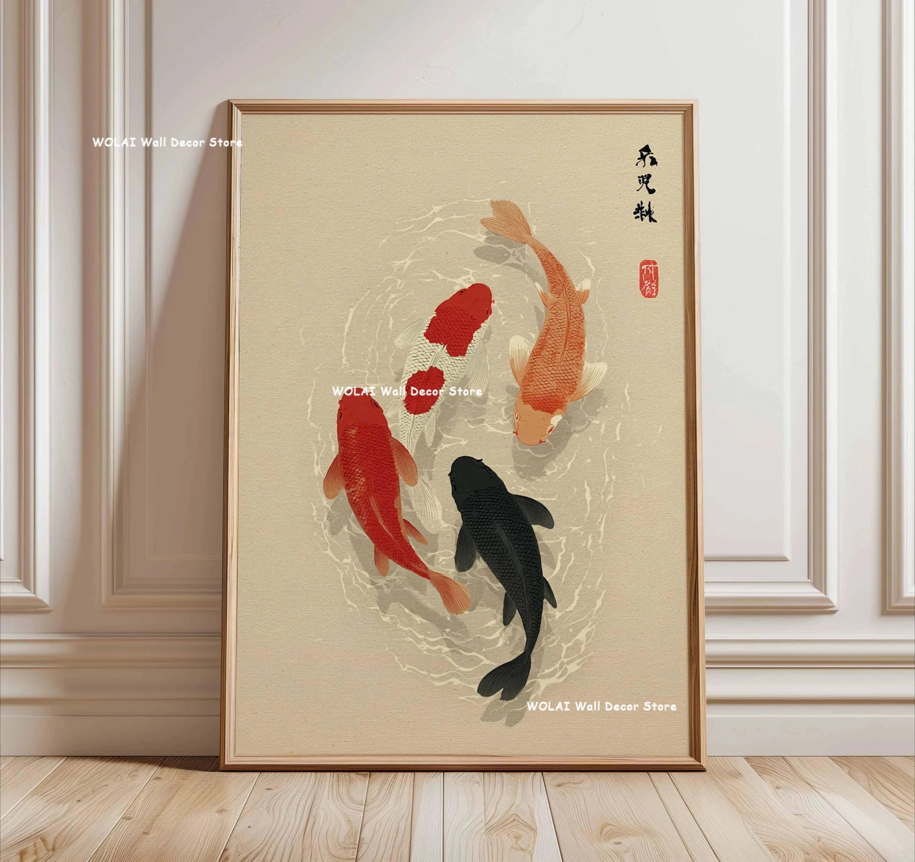 Quadro Decorativo Floresta Japonesa e Carpa Koi Zen — Arte de Águas e Sol para Sala