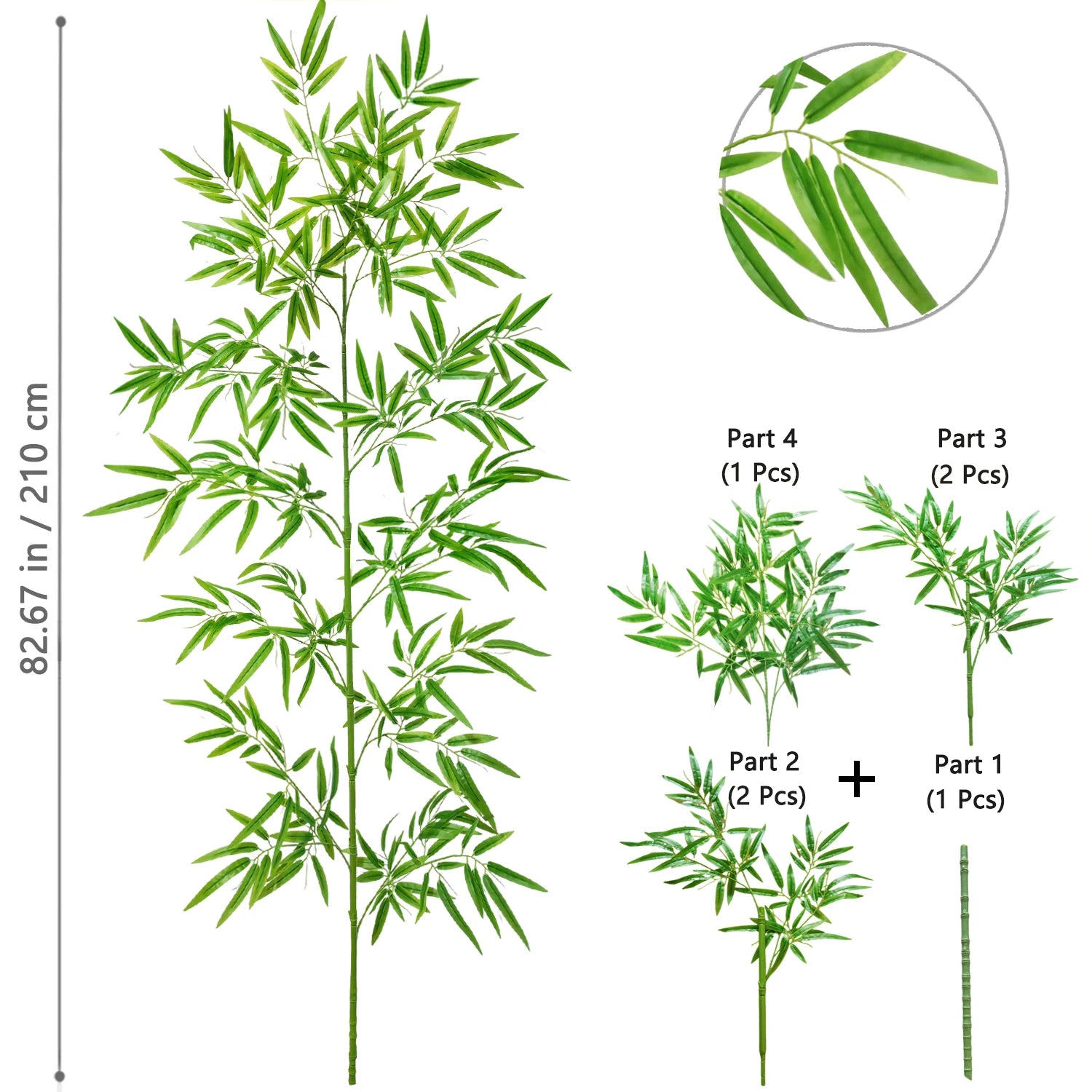Bambu e Monstera Artificial 100 a 180cm — Exuberância Tropical Permanente para Jardim e Casa