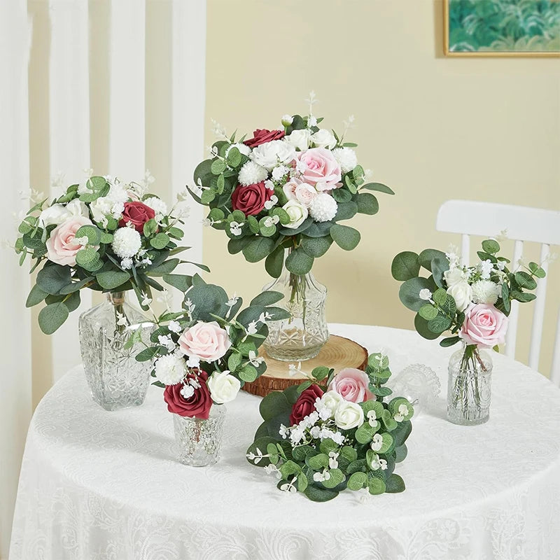 Ramos Artificiais de Eucalipto com Folhas Prateadas — Buquê para Casamento e Decoração