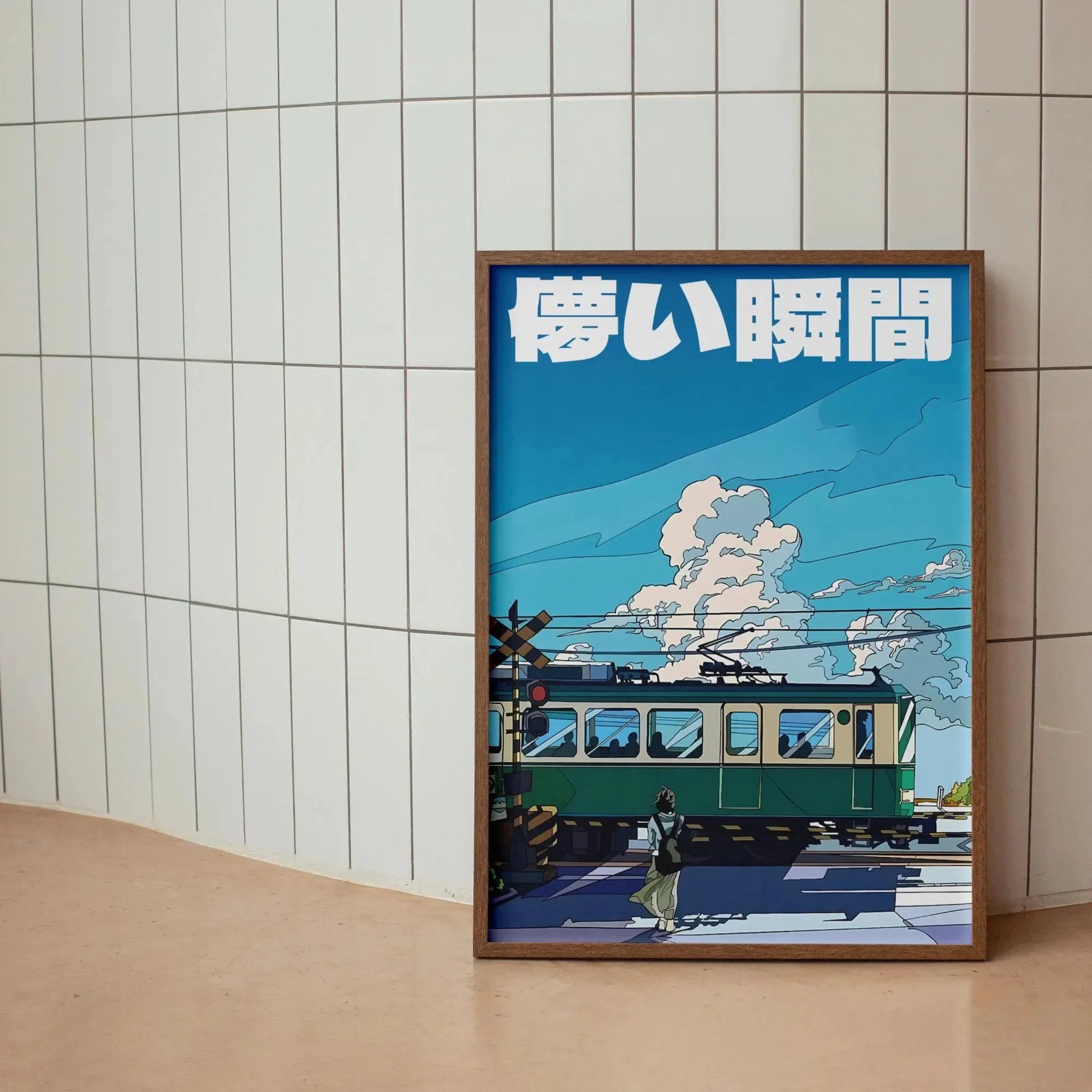 Quadro Decorativo Rua Japonesa Noite Chuvosa — Arte de Paisagem Retrô para Sala e Quarto