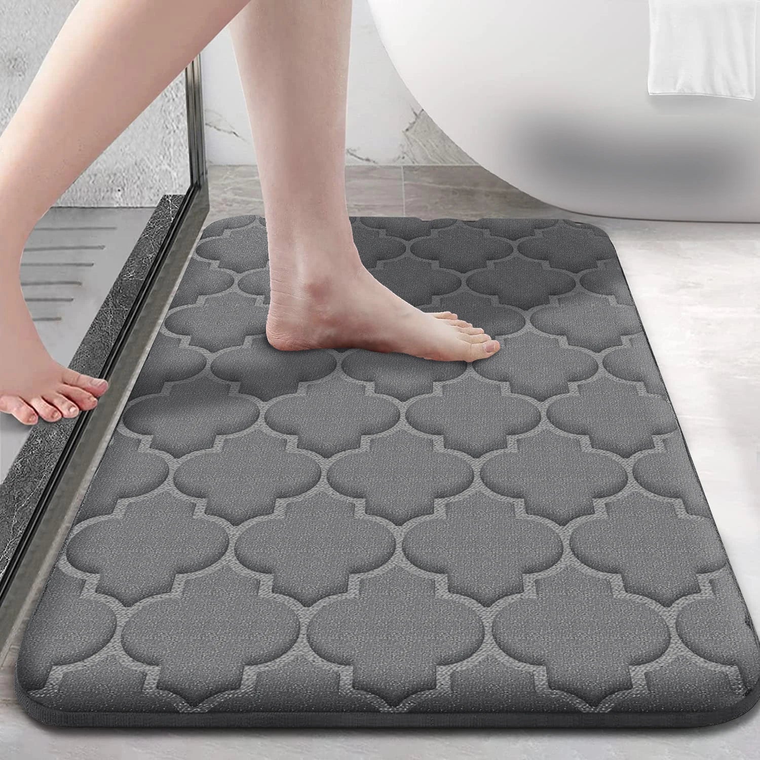 Tapete de Banheiro Veludo Coral Antiderrapante — Ultra Absorvente e Secagem Rápida