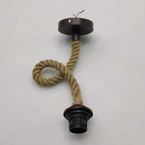 Pendente de Corda de Sisal Vintage Estilo Americano — Lustre Industrial Trançado para Bar e Sala