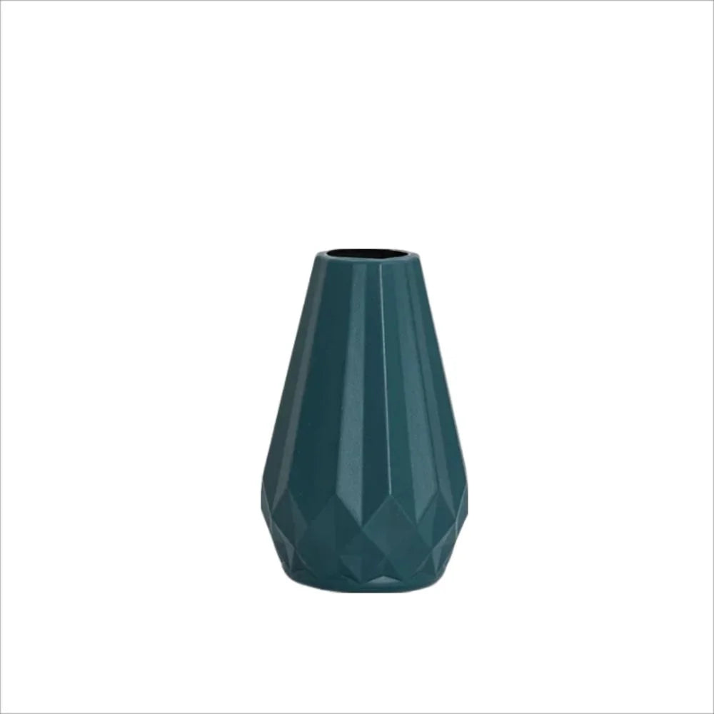 Vaso Plástico Estilo Cerâmica Diamante Nórdico — Para Arranjos Florais e Sala