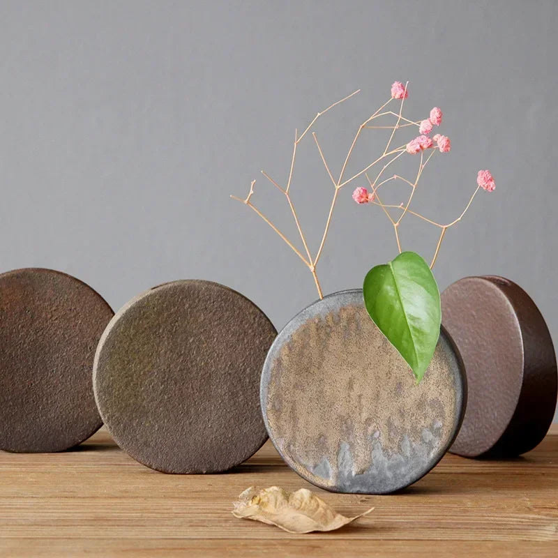 Vaso Cerâmica Mini Rústico Artesanal — Hidropônico para Cerimônia do Chá e Decoração