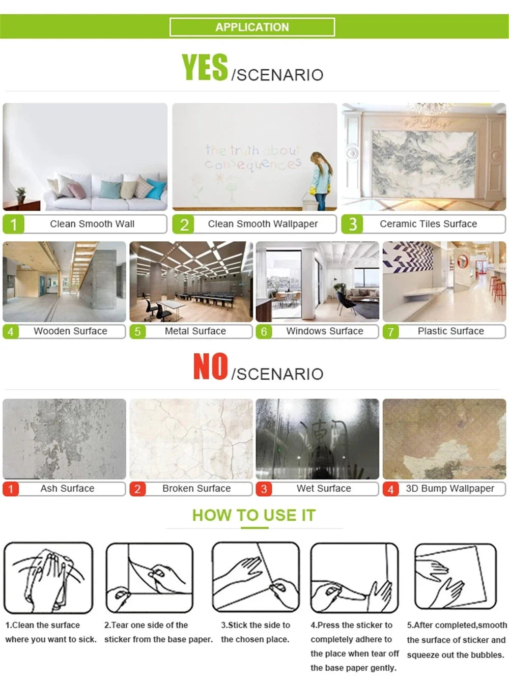 Papel de Parede PVC Autocolante Fosco Verde, Branco e Preto — Para Sala e Prateleiras