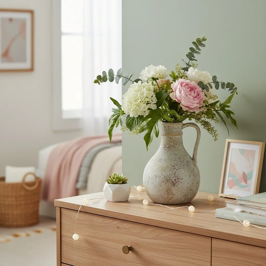 Vaso Cerâmica Retrô CAPIRON para Flores Secas Wabi Sabi — Nórdico para Estante e Sala