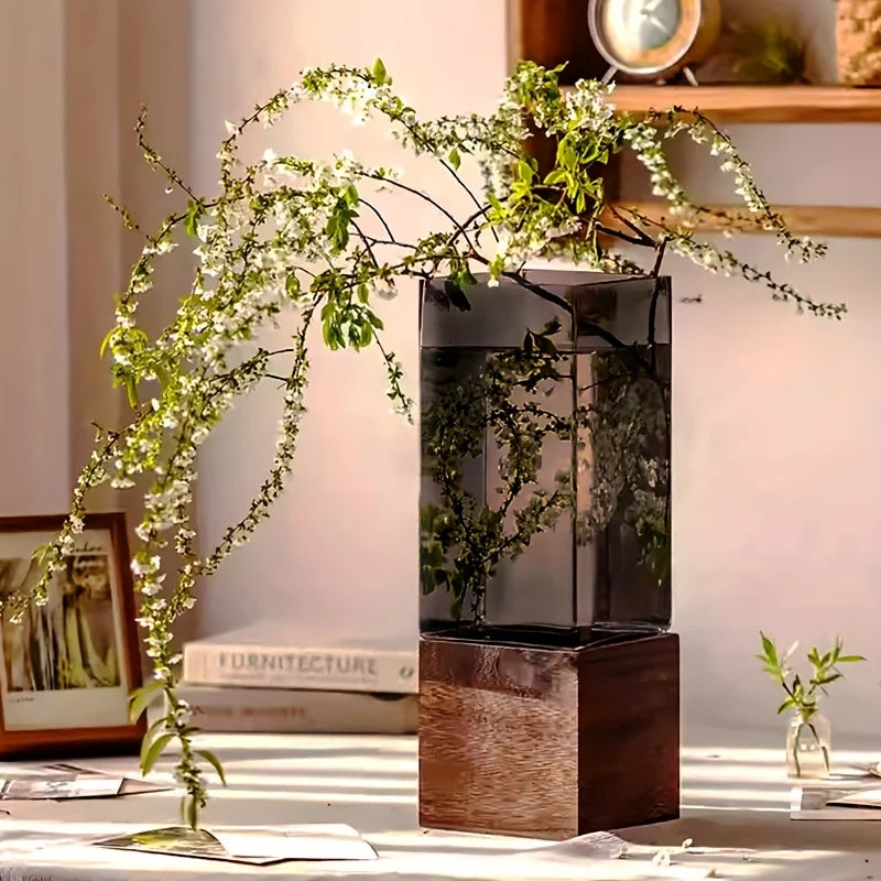 Vaso Acrílico Nordico com Base — Decoração para Mesa, Sala e Presente