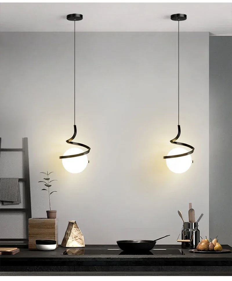 Pendente LED Nórdico Linear — Luminária de Cabeceira para Quarto e Sala de Jantar