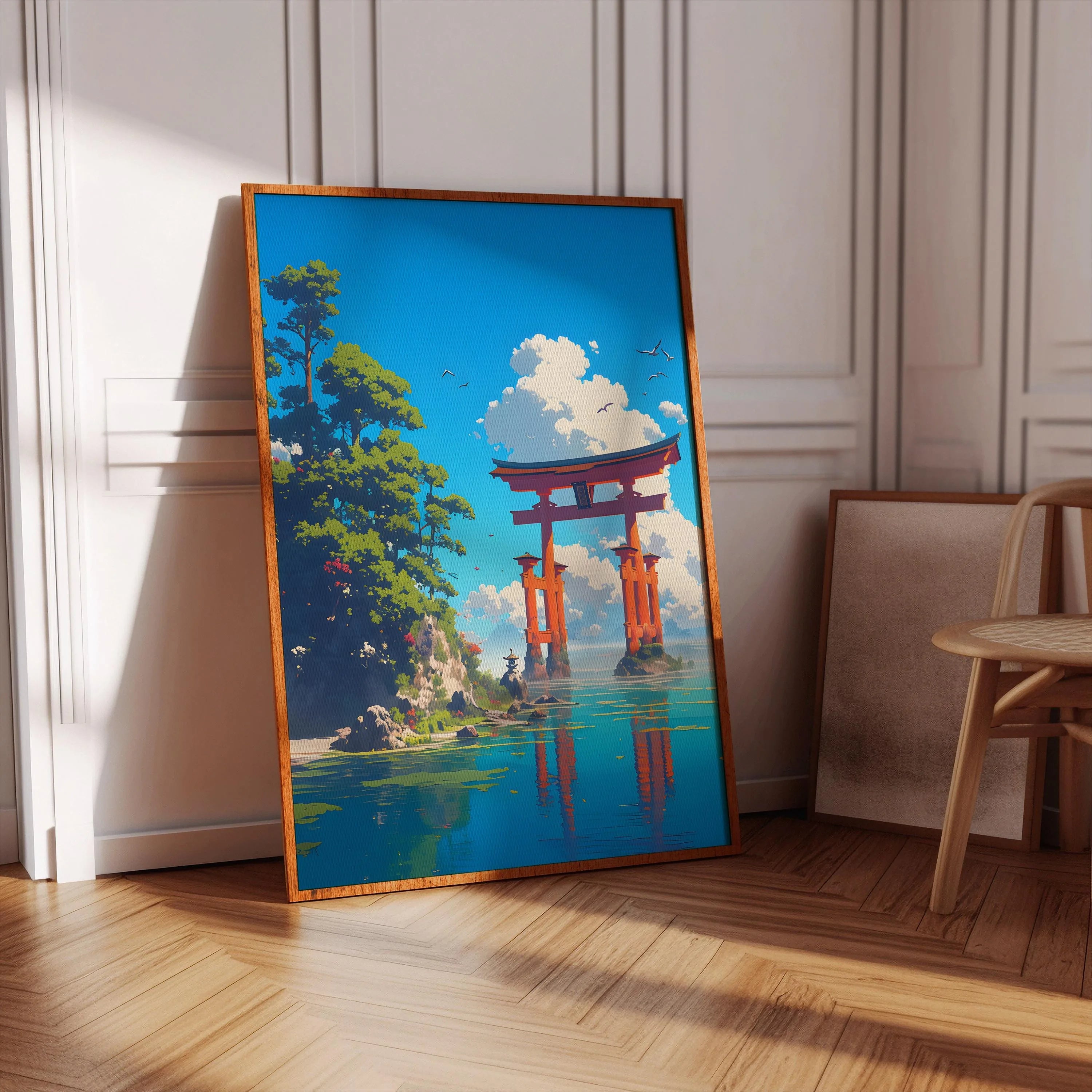 Quadro Decorativo Rua Japonesa Estilo Mangá — Arte Noturna para Sala e Café