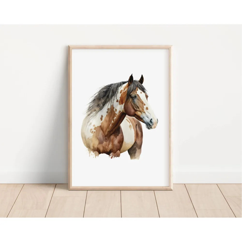 Quadro Canvas Cavalo Minimalista Preto e Marrom — Arte Animal para Sala e Quarto