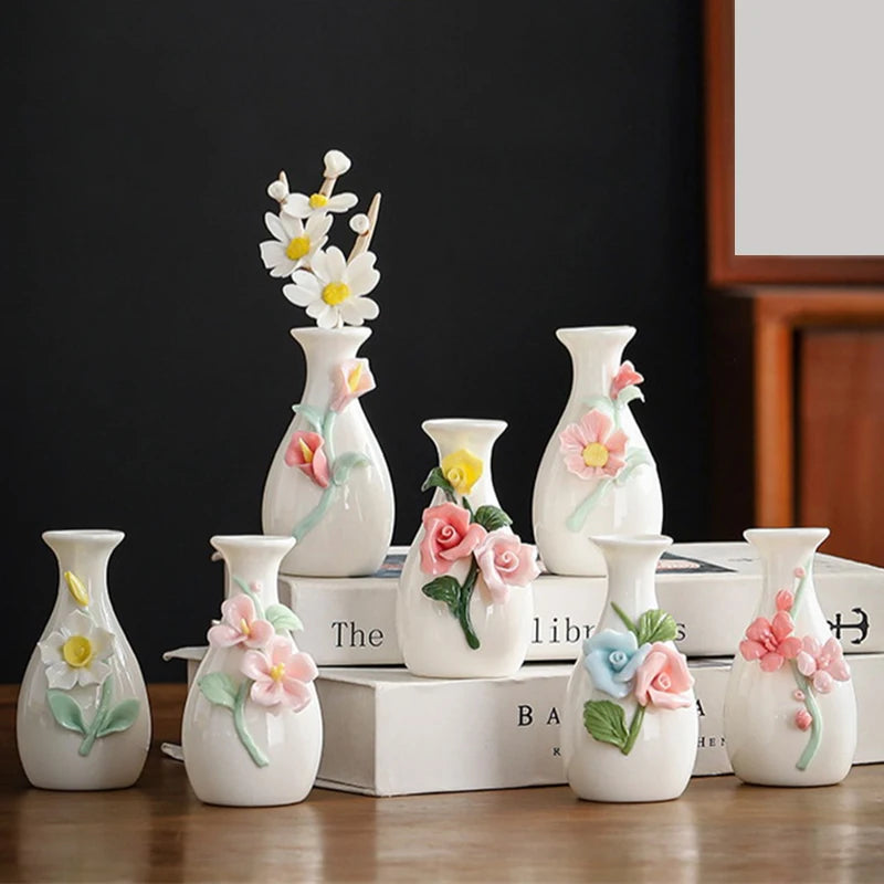 Vaso Cerâmica Mini Chinês Retrô — Porta-Palito e Porta-Hastes Decorativo
