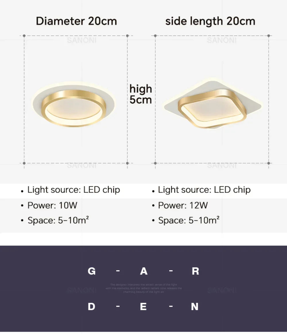 Luminária de Teto LED Redonda Flush Mount — Para Corredor, Escada, Banheiro e Quarto