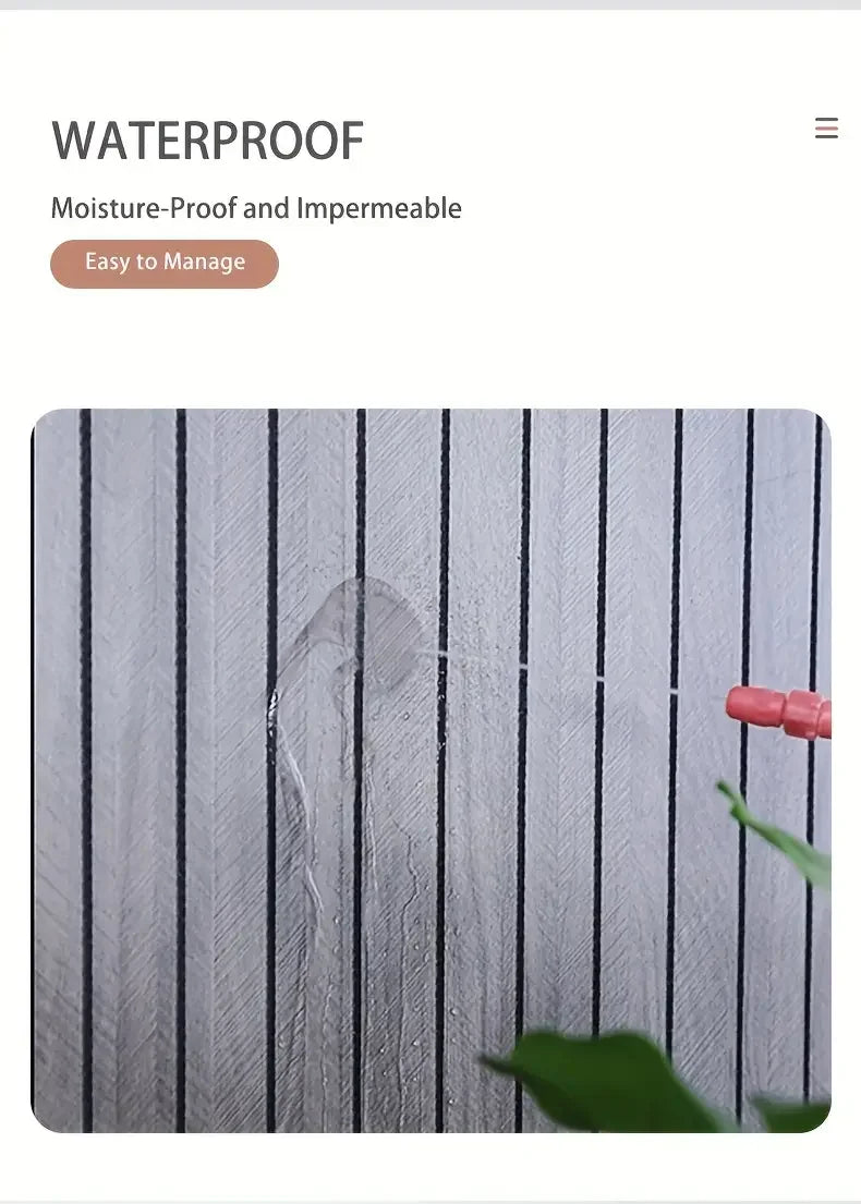 Papel de Parede 3D Grade Geométrica Autocolante — Textura Arquitetônica Impermeável para Sala