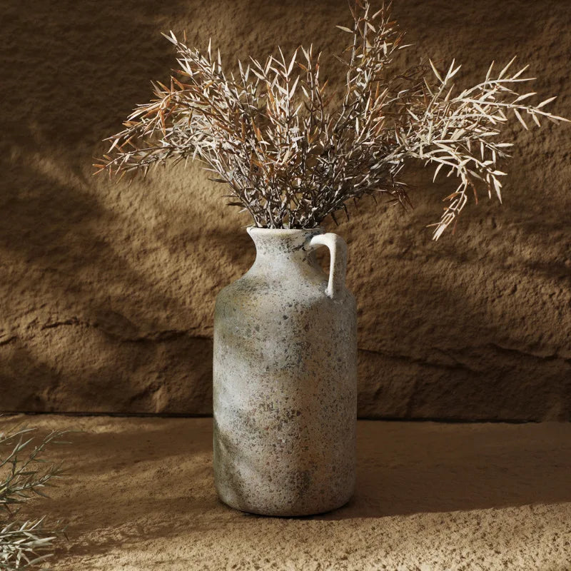 Vaso Cerâmica Retrô CAPIRON para Flores Secas Wabi Sabi — Nórdico para Estante e Sala
