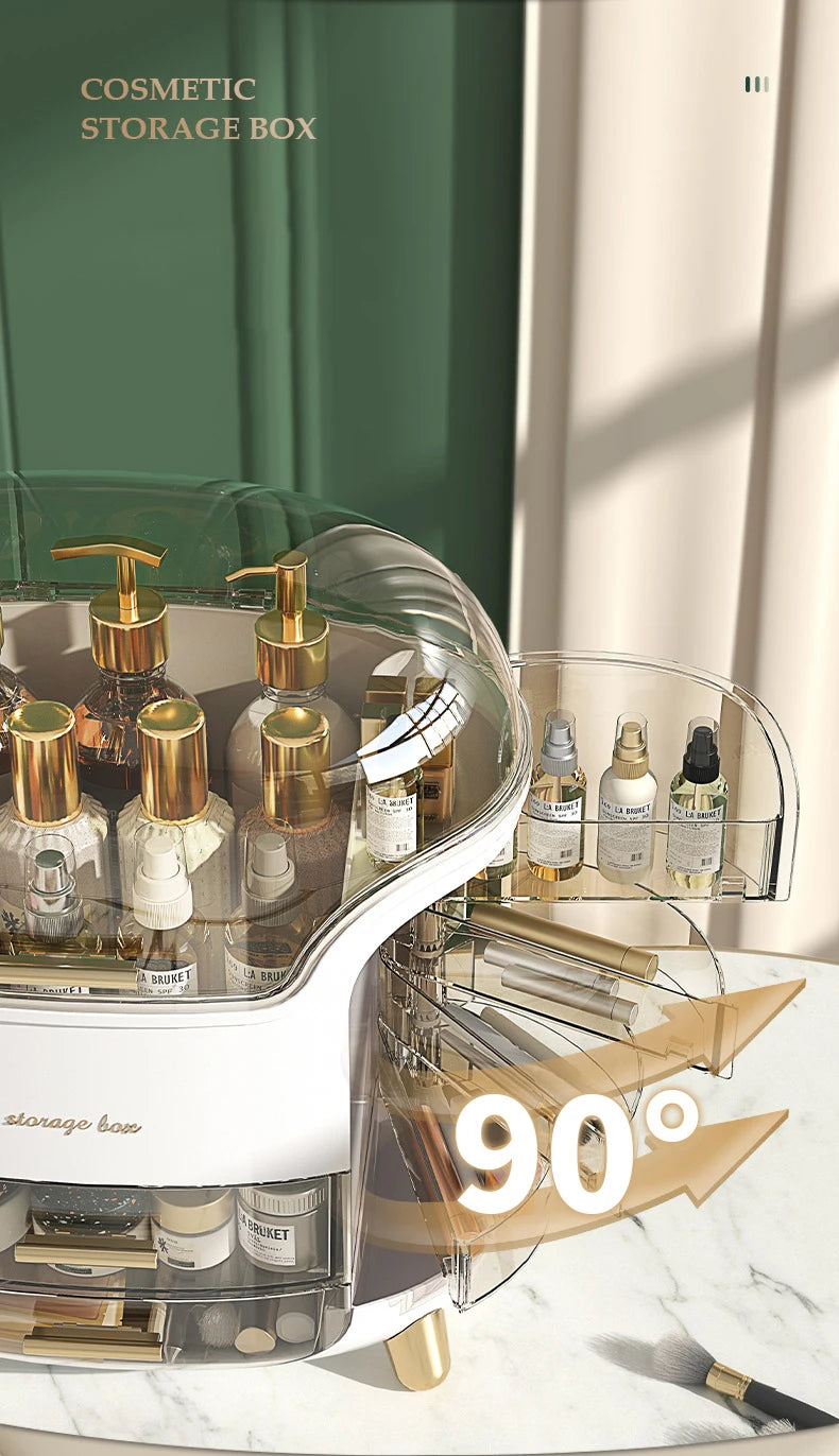 Organizador de Maquiagem em Acrílico — Cosméticos, Joias e Acessórios para Mesa e Banheiro