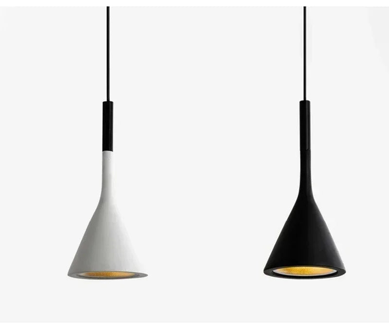 Pendente LED E27 Preto e Branco — Luminária de Mesa para Quarto e Sala de Jantar
