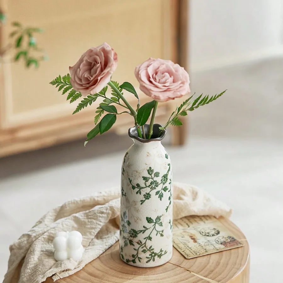 Vaso de Cerâmica Craquelado — Vaso Decorativo para Flores e Presentes