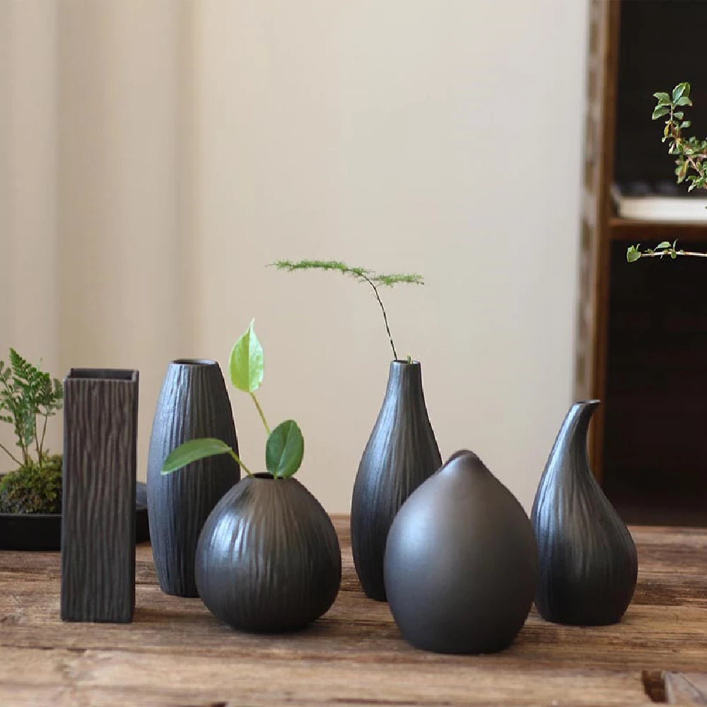 Vaso Cerâmica Pequeno Hidropônico para Mesa — Sala e Jantar Decoração Minimalista