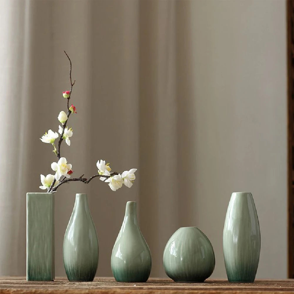 Vaso Cerâmica Simples Hidropônico — Decoração de Mesa para Sala e Jantar
