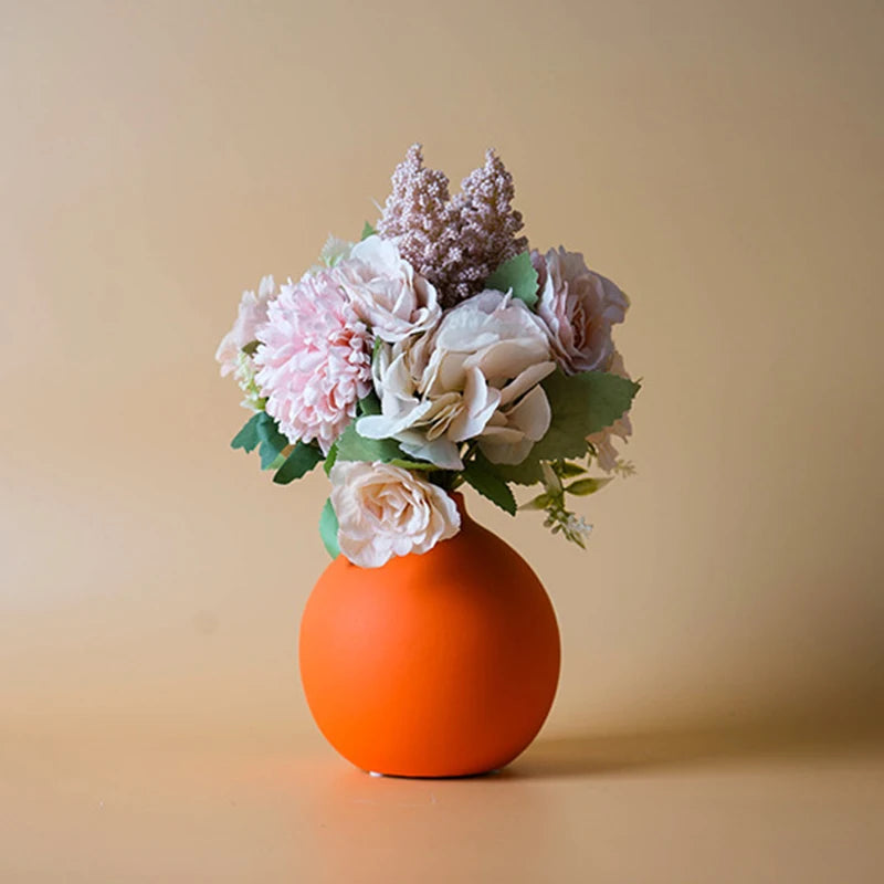Vaso Cerâmica Nórdico Moderno para Flores Secas — Decoração de Mesa e Estante