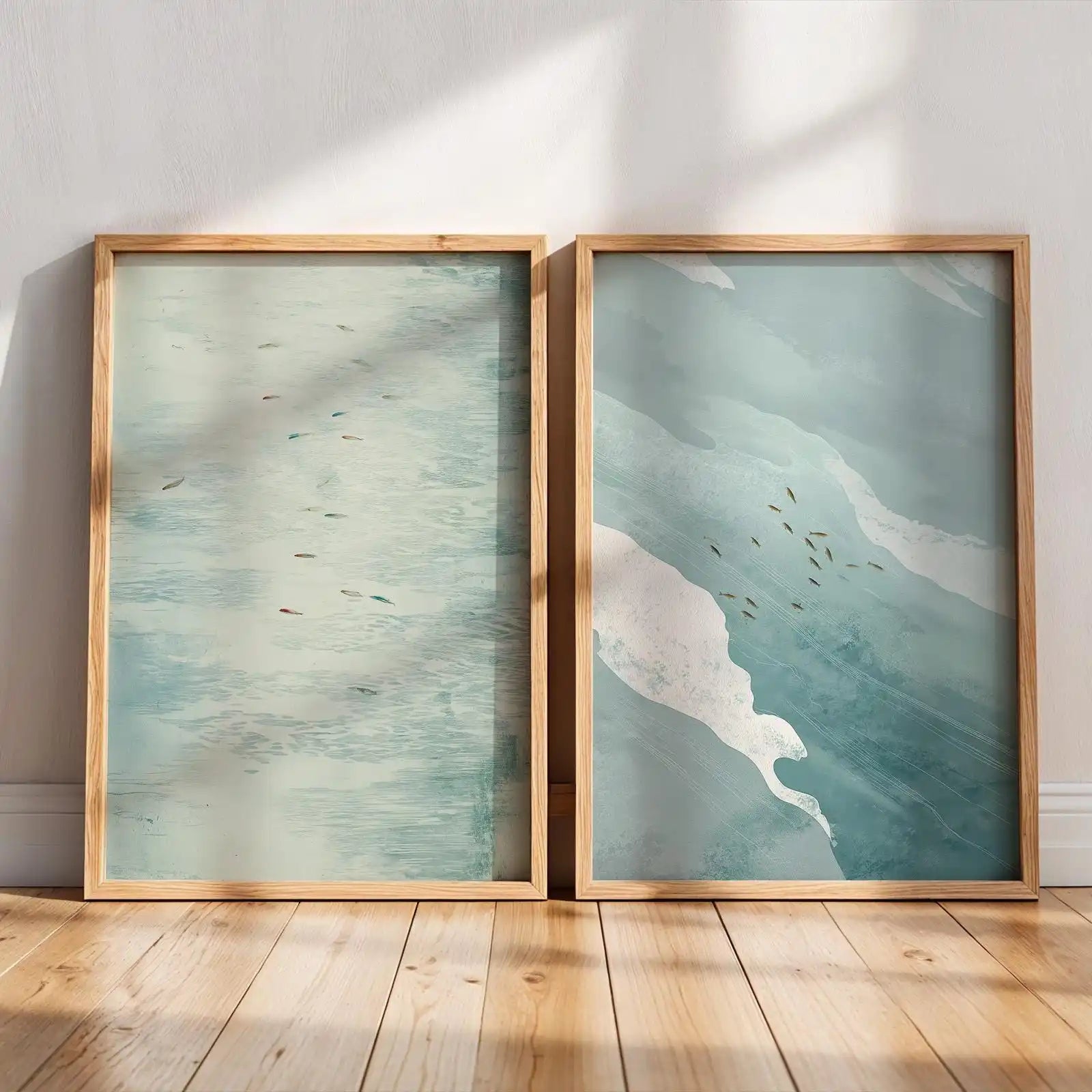 Quadro Decorativo Pôr do Sol Rosa Japandi — Arte Minimalista Escandinava para Sala