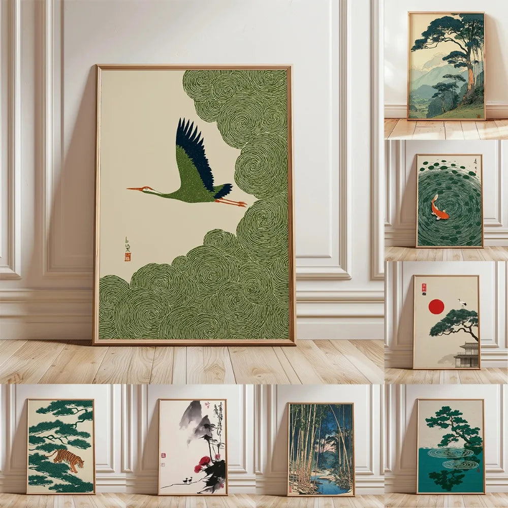 Quadro Decorativo Árvore Japonesa sem Moldura — Arte para Sala e Quarto