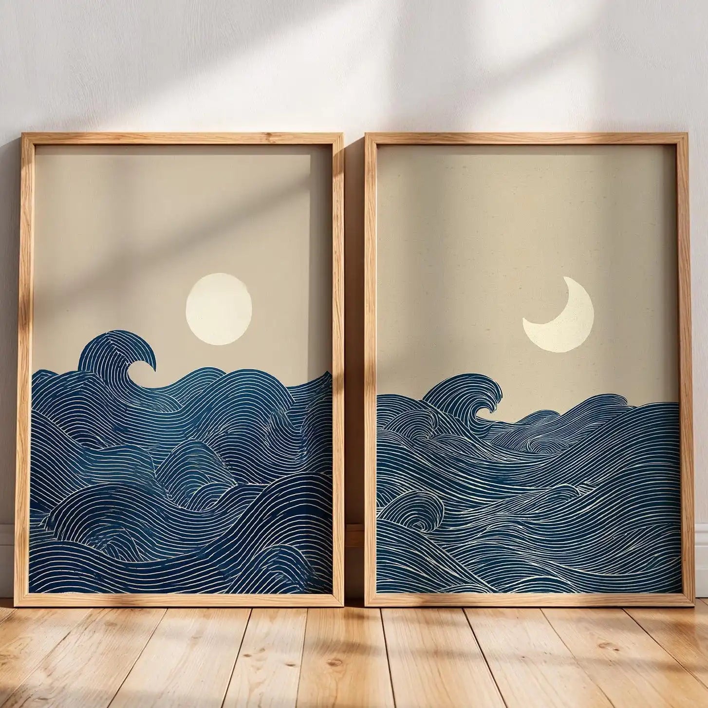 Quadro Decorativo Pôr do Sol Rosa Japandi — Arte Minimalista Escandinava para Sala