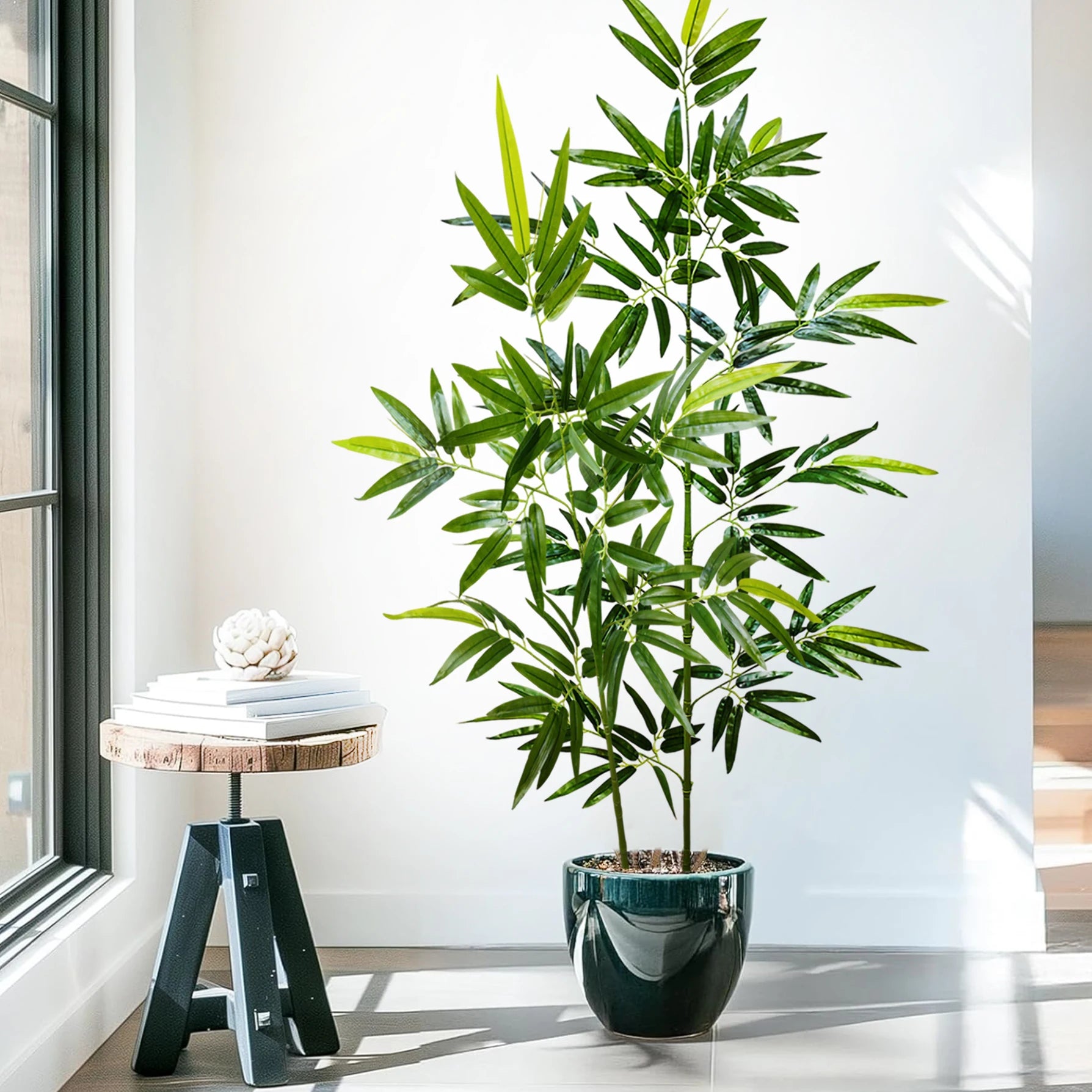 Bambu e Monstera Artificial 100 a 180cm — Exuberância Tropical Permanente para Jardim e Casa