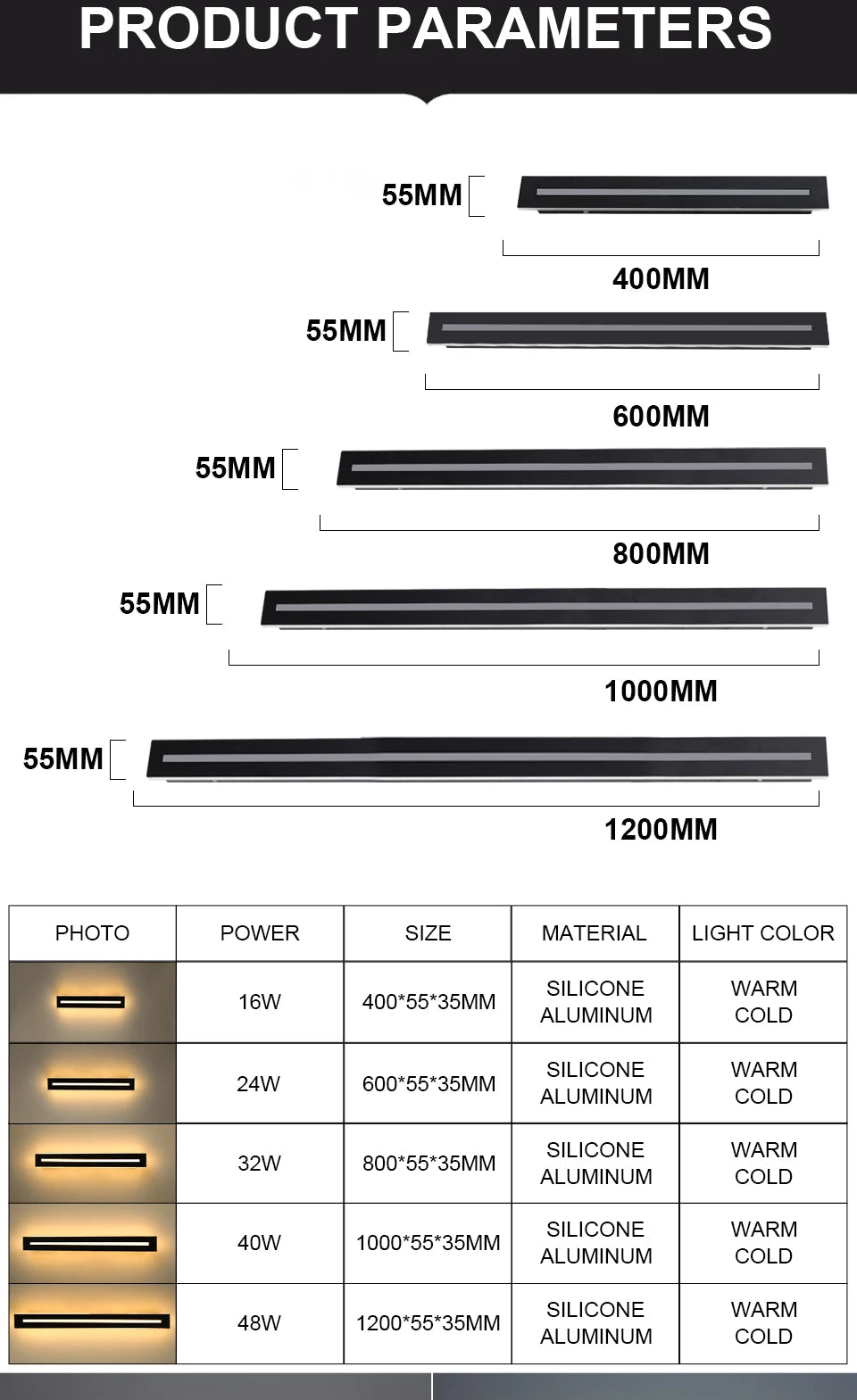 Arandela LED Externa Impermeável IP65 — Luminária de Parede para Jardim 16W a 48W