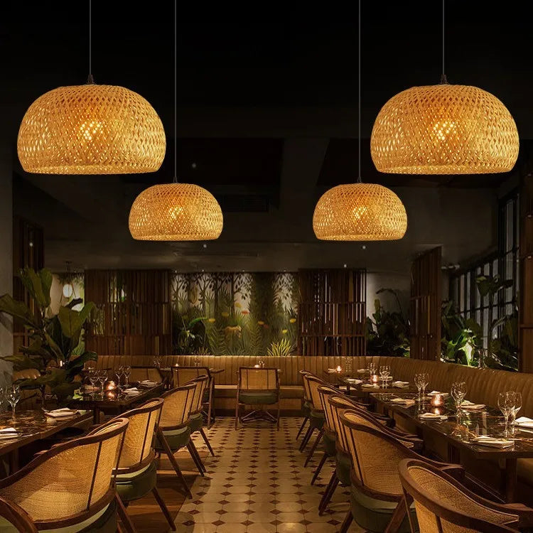 Lanterna de Bambu Pendente — Luminaria Japonesa Artesanal
