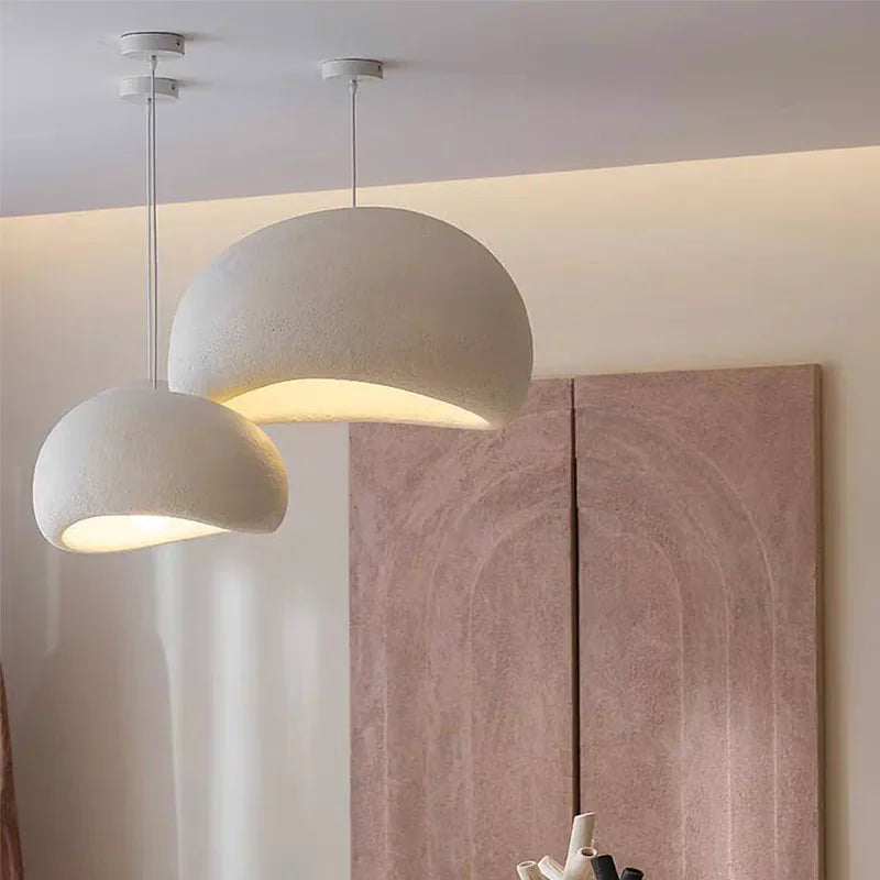 Lustre LED Estilo Wabi Sabi E27 — Pendente para Sala de Jantar, Quarto e Bar