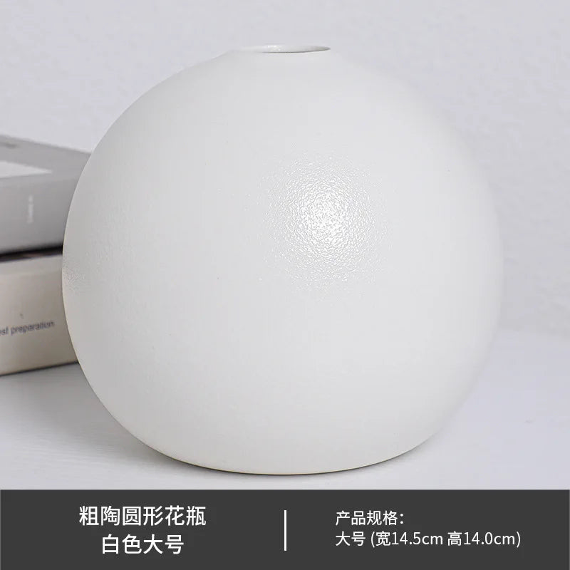 Vaso de Ceramica Bola Europeu Preto e Branco