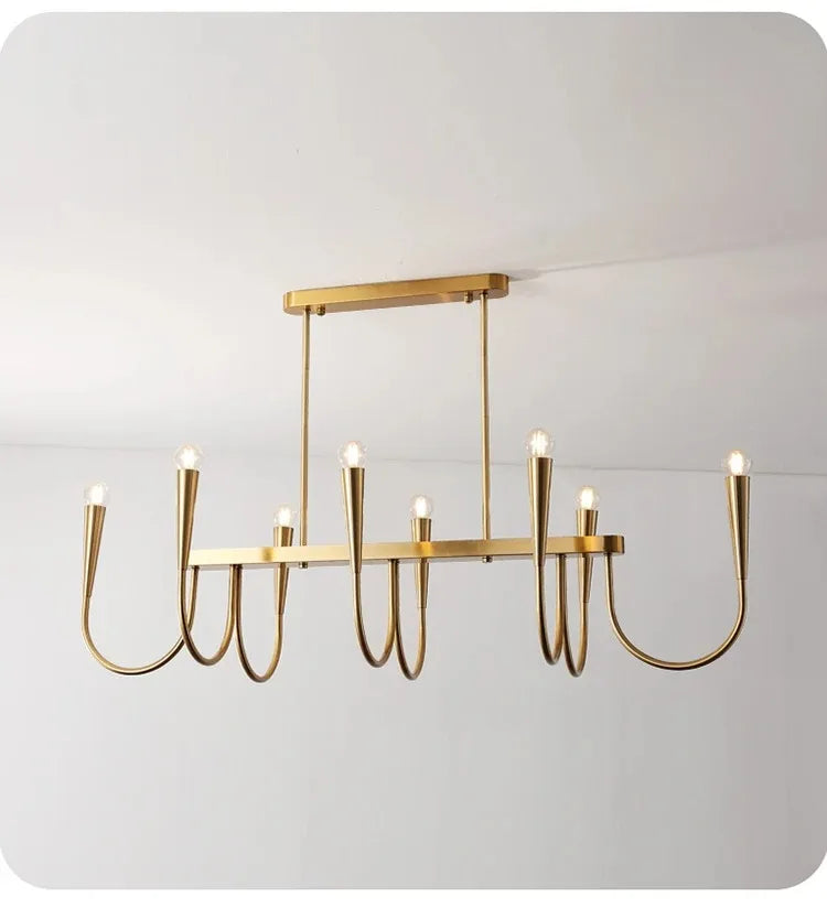 Lustre de Vela Pendente Preto Estilo Francês — Luminária de Luxo para Sala de Estar