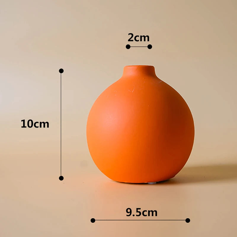 Vaso Cerâmica Nórdico Moderno para Flores Secas — Decoração de Mesa e Estante