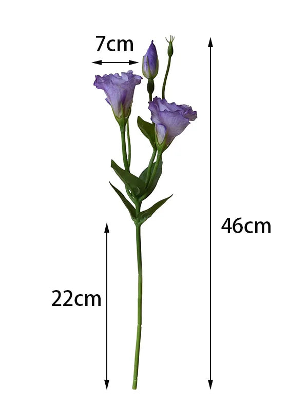 Flores Artificiais Lisianthus — Buquê com 5 Hastes para Decoração, Mesa, Casamento e Festa