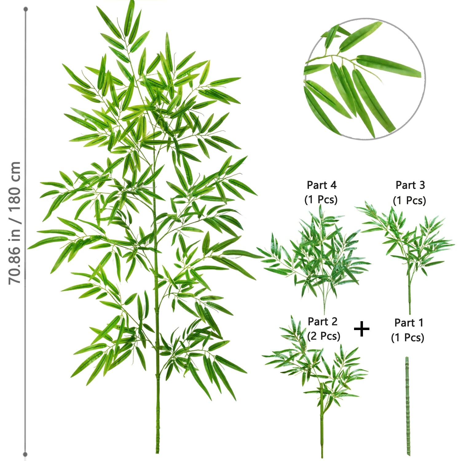 Bambu e Monstera Artificial 100 a 180cm — Exuberância Tropical Permanente para Jardim e Casa