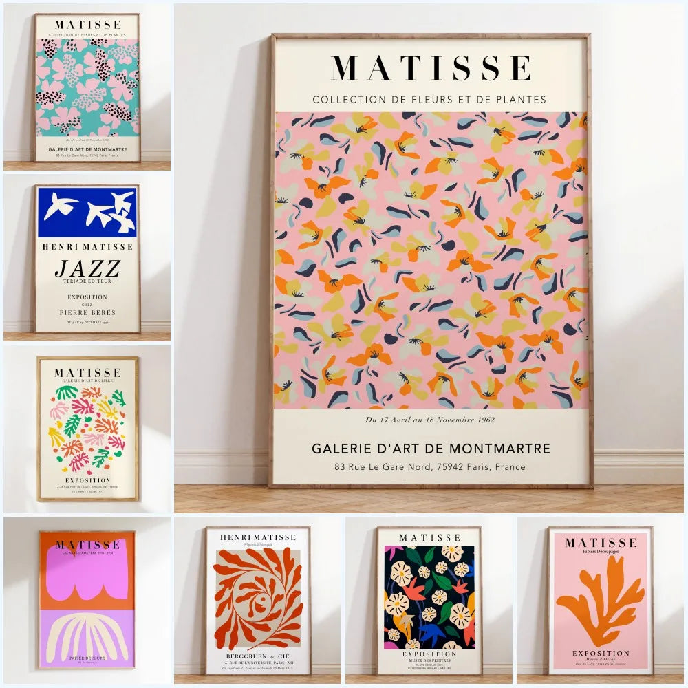 Quadro Decorativo Flores Matisse — Arte Botânica Vintage para Sala