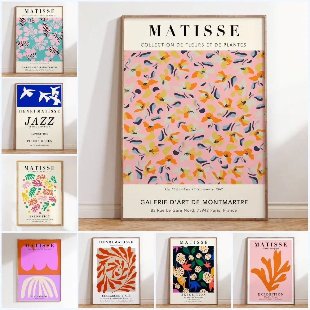 Quadro Decorativo Flores Matisse — Arte Botânica Vintage para Sala