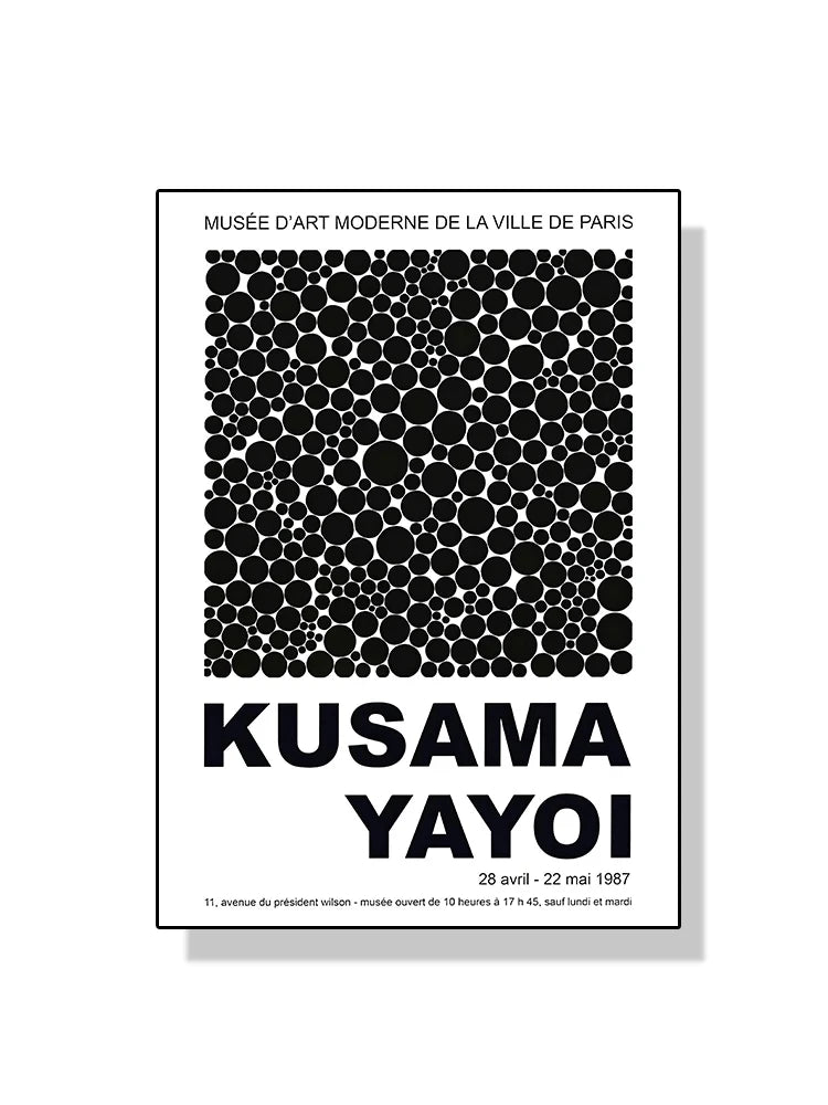 Quadro Decorativo Aboboras e Flores Yayoi Kusama — Arte Abstrata para Sala