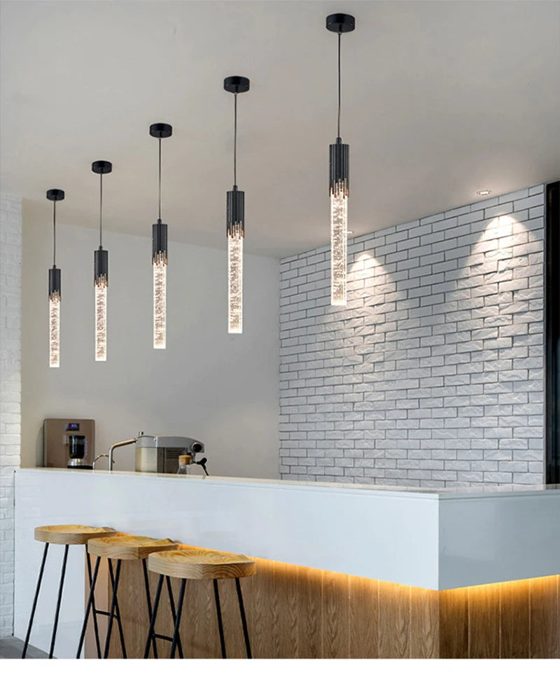 Lustre de Cristal de Luxo — Pendente Moderno para Sala, Cozinha e Quarto