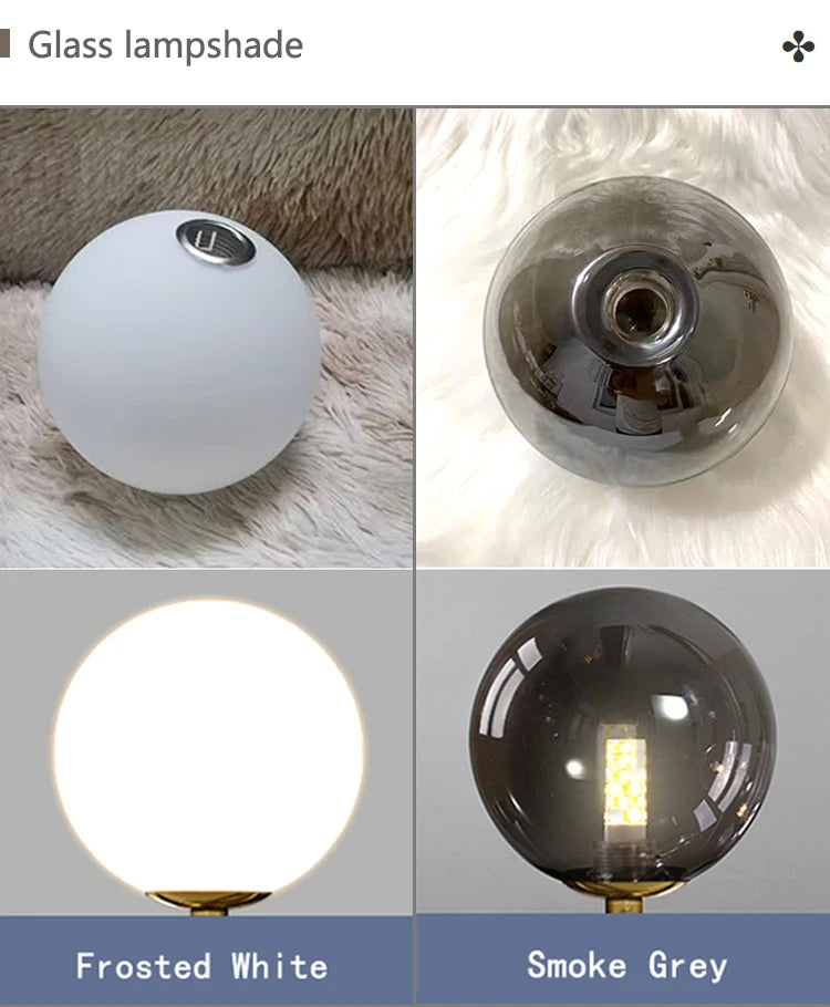 Pendente LED Globo de Vidro — Luminária Nórdica para Quarto e Sala