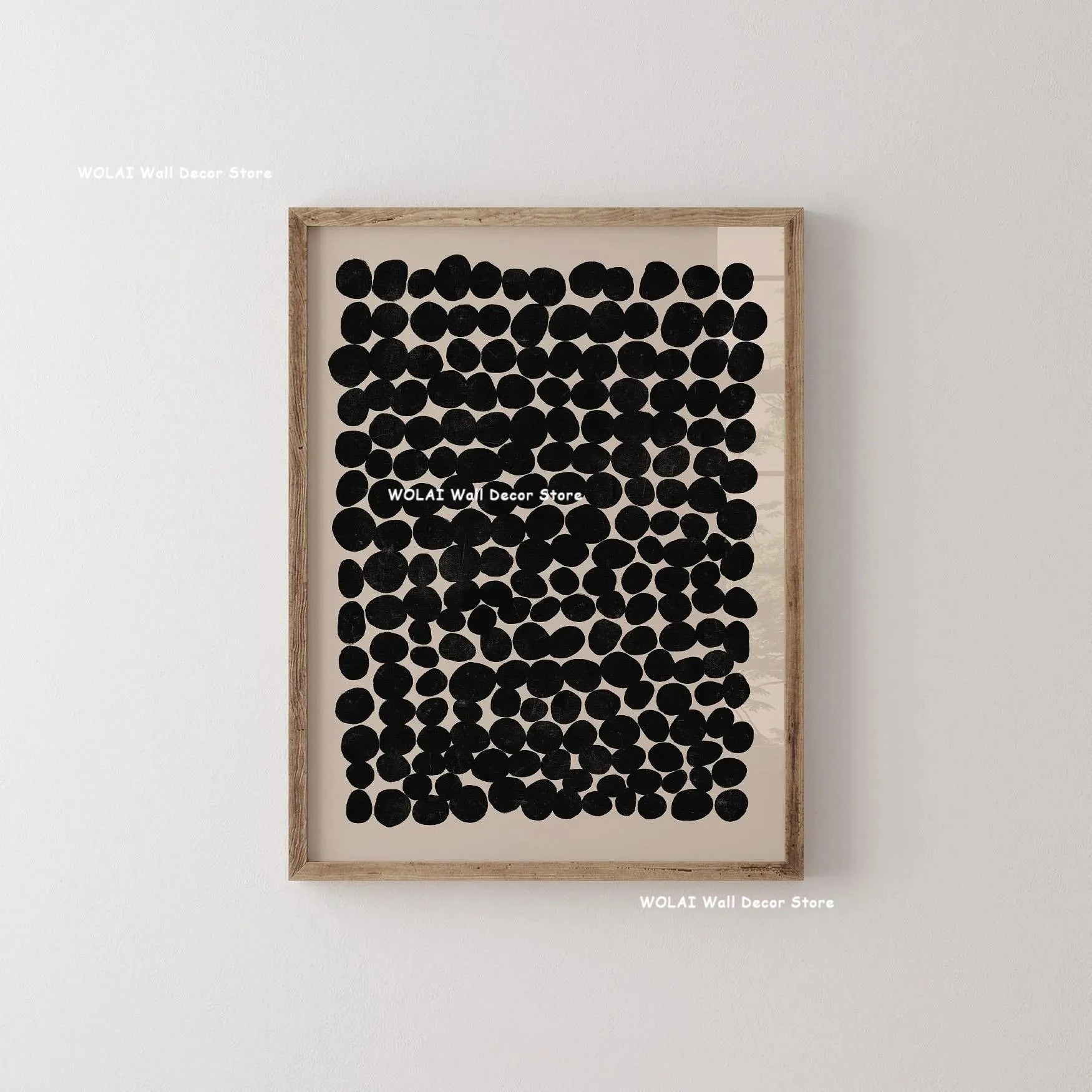 Quadro Decorativo Plantas Bege e Preto — Arte Floral Minimalista para Sala