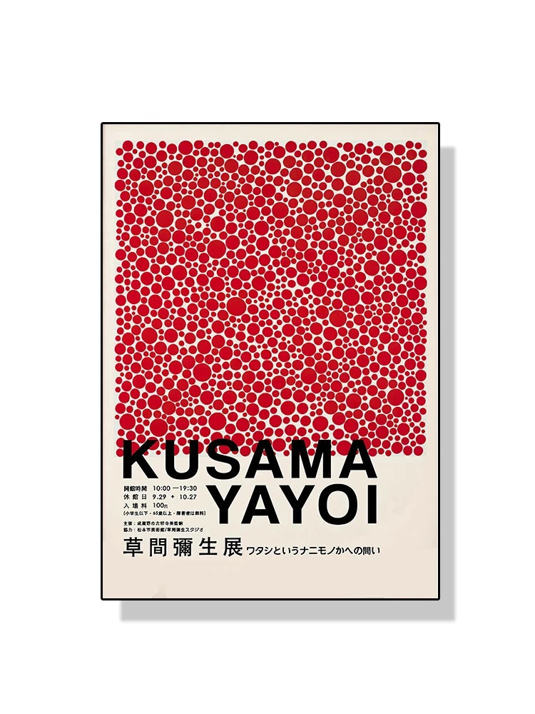 Quadro Decorativo Aboboras e Flores Yayoi Kusama — Arte Abstrata para Sala